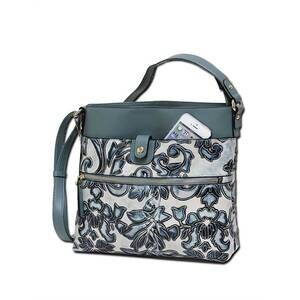 NEW MC HANDBAGS women's mirabelle tooled embossed leather crossbody bag in turqu
